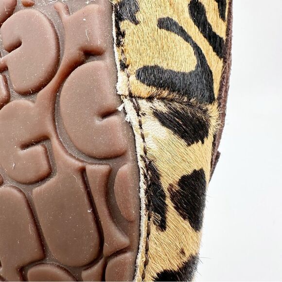 UGG Ansley exotic calf skin cheetah sheepskin lined slipper moccasin Sz 6‎ - Picture 7 of 16